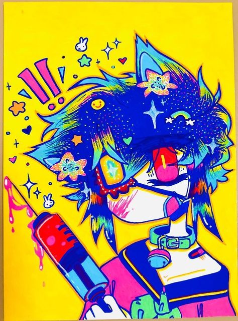 Eyestrain Art, Kidcore Art, Arte Punk, Arte Robot, Swag Art, Wow Art, Neon Art, Trippy Art, Cute Art Styles