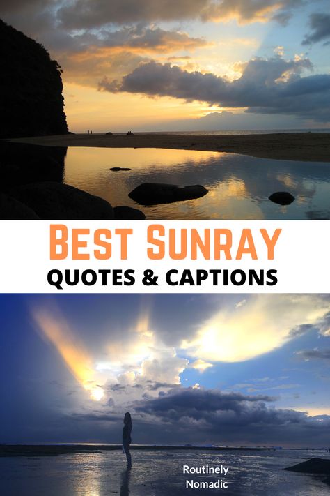 Did you just have the most amazing time in the sun and are now looking for the perfect quotes or captions about feeling sunrays for Instagram or inspiration? Here are some the best short, inspirational and funny captions about sun rays. Find the best one that fits your experience, photo or just inspires you! Sun Rays Quotes Inspiration, Sun Rays Captions, Sun Ray Quotes, Quotes On Sun Rays, Sun Rays Captions Instagram, Sunlight Quotes Sun Rays, Sunray Quotes, Sunrays Caption, Sun Rays Quotes