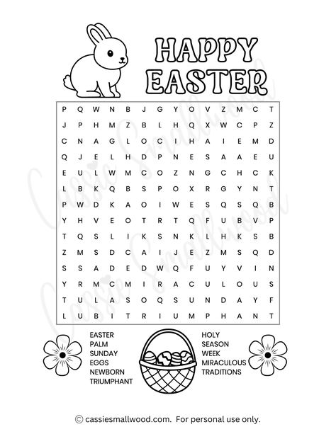 Free printable Easter word search coloring page Free Easter Activities For Elementary School, Free Easter Printables Christian, Easter Puzzles Printable, Easter Word Search Free Printable, Spring Word Search Free Printable, Easter Word Search, Easter Activity Pages, Easter Search And Find Free Printable, April Word Search