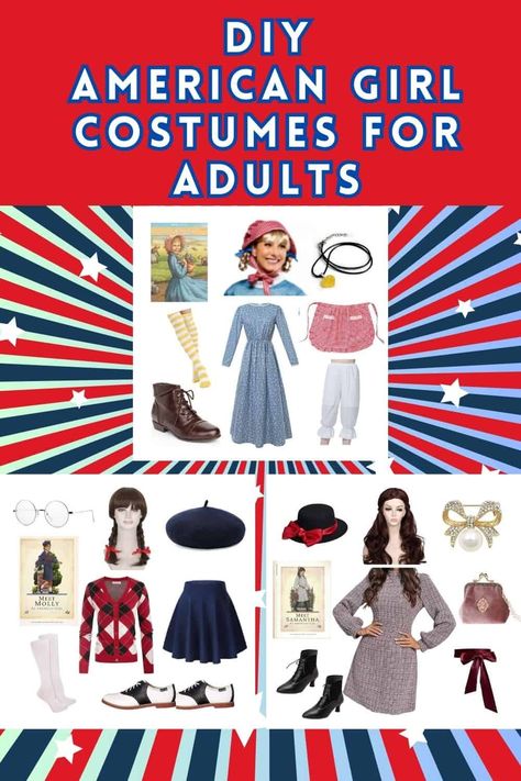 Top 3 Adult American Girl Costumes for Halloween Samantha American Girl Costume, Girl Costumes For Halloween, Diy Halloween Costumes For Girls, American Girl Halloween, Samantha Parkington, Kirsten Larson, Pioneer Dress, Girl Halloween Costumes, Celebrity Books