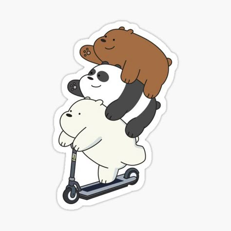 Panda From We Bare Bears, Bears Stickers, We Bear Bears, Preppy Stickers, Sticker Design Inspiration, We Bare Bears Wallpapers, Bear Bears, Chibi Cat, Cute Bear Drawings