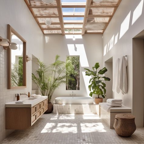 Italy Inspired Bathroom, Tulum Inspired Bathroom, Bali Style Home Living Rooms, Mediterranean Apartment Inspiration, Bathroom Ideas Mediterranean, Tulum Inspired Living Room, Tulum Bathroom, Bali Inspired Home, Spanish Beach House