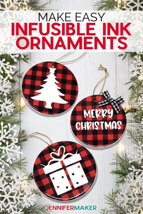 Cricut Personalized Gifts, Cricut Personalized, Ink Ornaments, Homemade Christmas Cookies, Market Crafts, Homemade Christmas Ornaments, Jennifer Maker, Christmas Cricut, Cricut Air