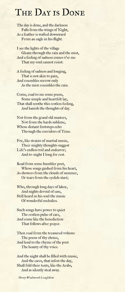 Poem by Henry Wadsworth Longfellow Henry Longfellow Poems, Longfellow Poems, Poems About School, Dear Diary Quotes, Meaningful Poems, Lyric Poetry, Paragraphs For Him, Henry Wadsworth Longfellow, Prose Poetry