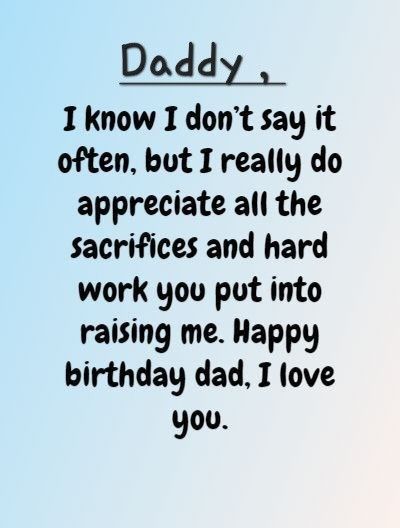 Happy birthday daddy Birthday Quotes For Dad From Daughter, Dad Birthday Card Message, Birthday Wishes For Dad From Daughter, Birthday Wishes For Father From Daughter, Happy Birthday Dad Quotes, Happy Birthday Wishes For Dad, Birthday Wishes For Dad, Happy Birthday Daddy From Daughter, Happy Birthday Grandpa Quotes