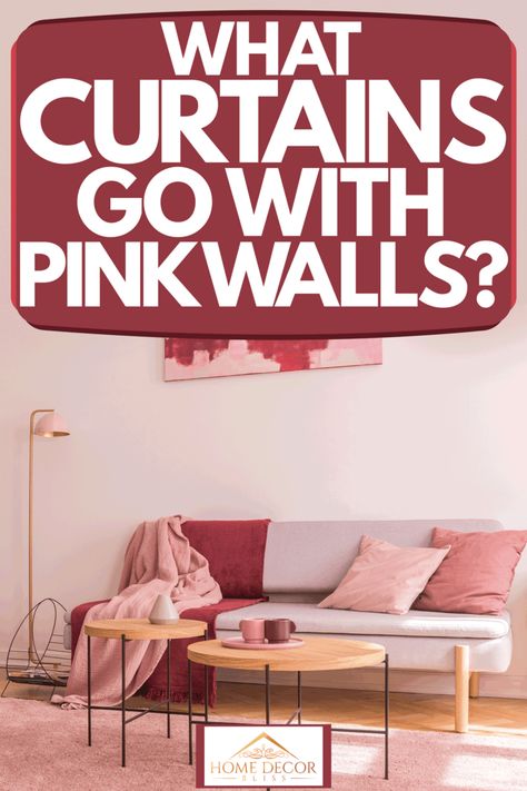 What Curtains Go With Pink Walls? - Home Decor Bliss Pink Bedroom With Curtains, What Color Curtains Go With Pink Walls, Curtains In Pink Bedroom, Curtains For Light Pink Walls Bedroom, Curtain For Pink Wall Room, What Colour Curtains Go With Pink Walls, Curtains For Pink Living Room, Curtains For Light Pink Walls, Sulking Room Pink Bedroom Curtains