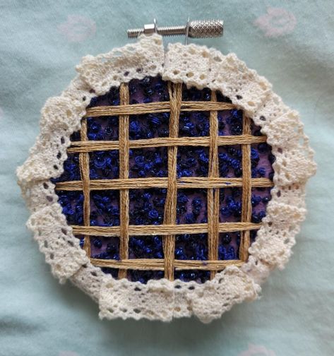 Embroidery Crafts on Tumblr Blueberry Embroidery, Pie Embroidery, Embroidery Crafts, Handmade Patch, Blueberry Pie, Embroidery Craft, Embroidery And Stitching, Embroidery Projects, All Art