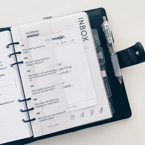 Morning Mindset, Planner Setup, Leather Planner, Email Subject Lines, Planner Dashboard, Transparent Paper, A5 Planner, Planner Inspiration, Planner Paper