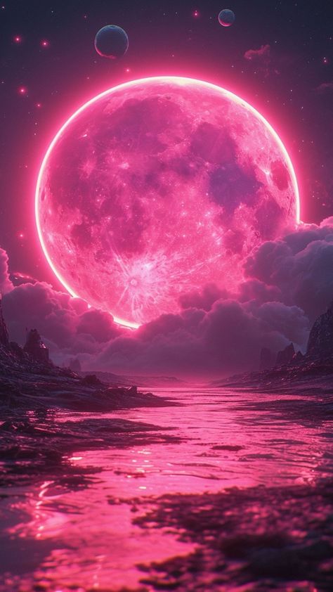 Pink Moon Wallpaper, Space Phone Wallpaper, Hacker Wallpaper, Witchy Wallpaper, Pretty Phone Wallpaper, मोबाइल वॉलपेपर, Moon Photography, Pink Moon, Wallpaper Space