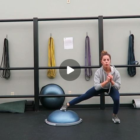 Bosu Ball Squats, Bosu Leg Workout, Bosu Ball Leg Workout, Bosu Ball Exercises, Lunges Workout, Bosu Ball Workout, Bosu Workout, Lunge Workout, Jumping Lunges