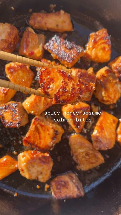 All Posts • Instagram Salmon Chunks, Spicy Chili Crisp, Sesame Salmon, Rice Avocado, Best Salmon, Cook Salmon, Chili Crisp, Salmon Bites, Cutlets Recipes