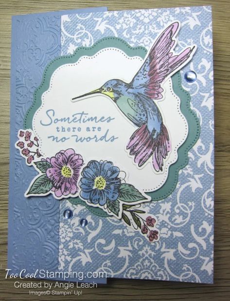 Two Thoughtful Expressions Class Cards! Thoughtful Expressions, Hummingbird Colors, Stampin Up Sympathy Cards, Sewing Cards, Humming Bird, Beautiful Cards, Bird Cards, Fancy Fold Cards, Butterfly Cards