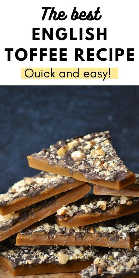 Peanut Butter Cookies No Egg, Homemade Toffee Recipe, English Toffee Recipe, Easy Toffee, Easy Candy Recipes, Homemade Toffee, Toffee Candy, Toffee Recipe, Desserts Christmas