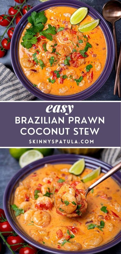 Coconut Stew, Pescatarian Food, Portuguese Dishes, Prawn Dishes, Vegetable Diet, Prawn Recipes, Seafood Stew, Fish Stew, Healthy Recipies