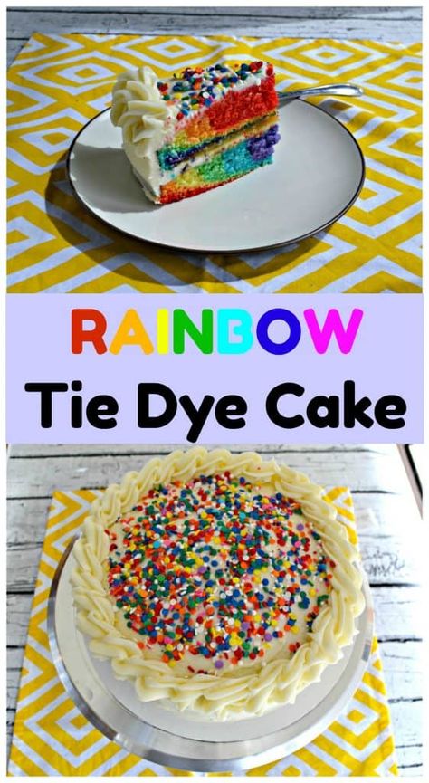 Rainbow Tie Dye Cake Tie Dye Cake, Rainbow Recipes, Halloween Beach, Birthday Recipes, Pastry Ideas, Kid Friendly Recipes, Friends Recipes, Chilled Desserts, Sour Cream Pound Cake