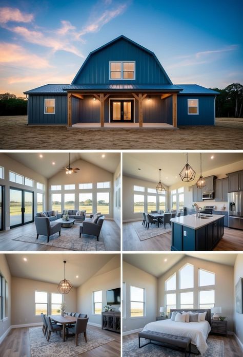 4 Bedroom Barndominium Floor Plans: Maximizing Space and Comfort in Modern Living - DownsizeGeek Simple Pole Barn Homes Floor Plans, 4 Bedroom Metal Building House Plans, Barndominium With Butlers Pantry, Open Concept Barndominium Floor Plans, Barndominium Ideas Interiors Bedroom, 4 Bedroom Pole Barn House Plans, Cute Barndominiums, Interior Design Barndominium, 2 Master Suite Barndominium