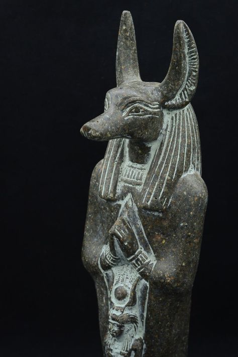 Ancient Egypt Statues, Ancient Egyptian Sculpture, Anubis Aesthetic, Anubis Sculpture, Egypt Statue, Egyptian Sculpture, Egyptian Statues, Anubis God, Roman Toga