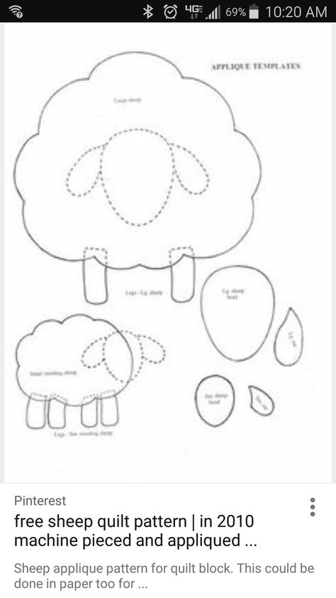 Sheep Crafts, Felt Animal Patterns, Wool Felt Projects, Wool Applique Patterns, Applique Quilt Patterns, Applique Templates, Applique Quilting, Animal Quilts, Patchwork Quilt Patterns