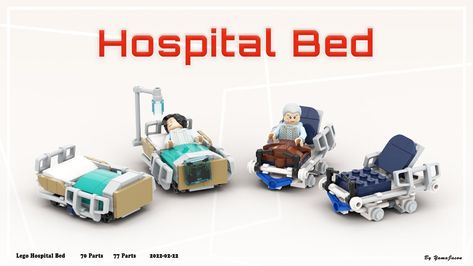 Lego Hospital Ideas, Lego Hospital, Lego Furniture, Lego Buildings, Hospital Bed, Building Ideas, Lego Moc, Lego Building, Lego Sets