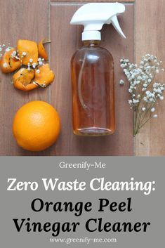 Zero Waste Cleaning: Orange Peel Vinegar Cleaner - Orange Peel Vinegar is perfect for zero waste cleaning! It makes a great DIY all-purpose cleaner. If you're looking for some orange peel uses, look no further. This is the best scented vinegar cleaner, plus it helps give your orange peels a second life. Click through to learn how to make and use this amazing cleaning vinegar. #zerowaste #zerowasteliving #zerowastelifestyle #orangepeel #orangepeelvinegar Diy Orange Cleaning Spray, Homemade Cleaner With Orange Peels, Orange Peel Cleaner, Orange Peel Vinegar, Orange Cleaner, Orange Peels Uses, Zero Waste Cleaning, Diy Cleaning Spray, Scented Vinegar