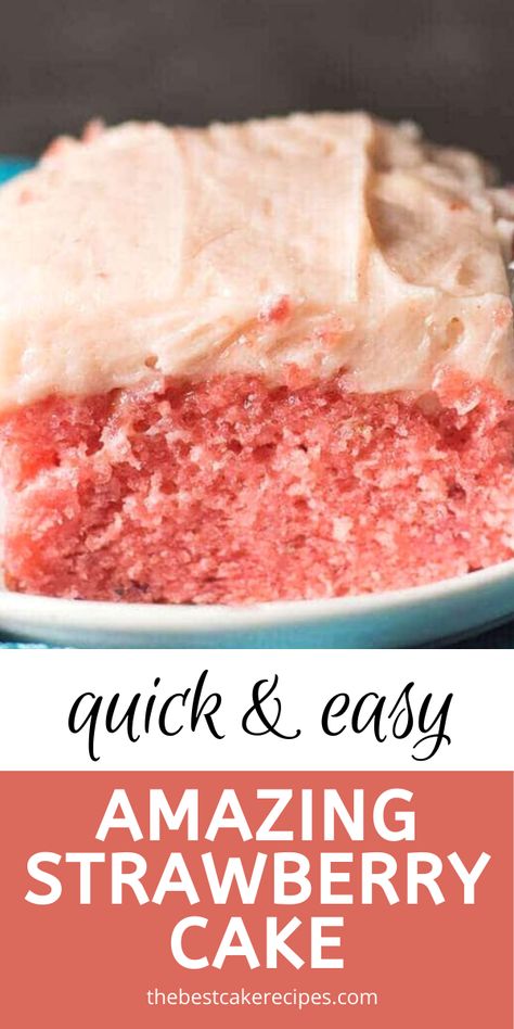 Easy Strawberry Cake Recipe, Strawberry Cake Mix Recipes, Easy Strawberry Cake, Strawberry Sheet Cakes, Strawberry Cake Recipe, Strawberry Cake Easy, Fresh Strawberry Recipes, Jello Cake, Strawberry Cake Mix