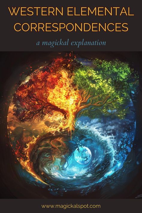 Harmonize with nature's forces in 'Western Elemental Correspondences' 🌍💨🔥💧. Uncover the symbolic relationships between the elements and their influence on magic, personality, and the natural world. Explore how Earth grounds, Air inspires, Fire ignites, and Water flows within your practice. Ideal for those integrating elemental magic to enhance balance and harness the energies of the universe. ���🌿🌬️🔥🌊 #ElementalMagic #NatureHarmony Tarot Background, Elemental Correspondences, Elemental Witch, Cleansing Spells, Water Elemental, Higher Vibration, Earth Air Fire Water, Earthing Grounding, 4 Element