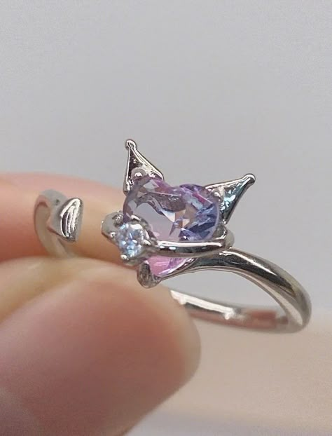 Kuromi Ring, Ethereal Jewelry, Pretty Jewelry Necklaces, Magical Jewelry, Jewelry Accessories Ideas, Girly Accessories, Classy Jewelry, Fancy Jewellery, Funky Jewelry