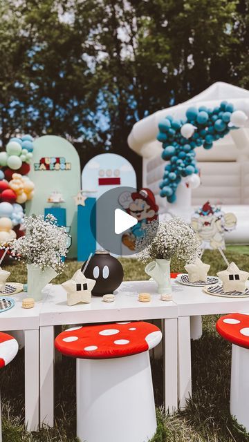 brittney_delk on June 10, 2024: "We had the BEST day celebrating Jackson yesterday! Super Mario style 🍄🏁🌟 There were so many fun details for this theme. The game boys for party favors & mushroom head cotton candy were the biggest hit! Can't believe my little guy is a WHOLE HANDFUL! #happybirthday #fifthbirthday #supermariobros #supermario #partyplanning #partytime #birthday #nintendo #birthdayideas". Mario Themed Birthday Party, Super Mario Theme, Super Mario Bros Birthday Party, Mario Bros Birthday, Super Mario Birthday Party, Mario Birthday Party, Super Mario Birthday, Mushroom Head, Super Mario Party