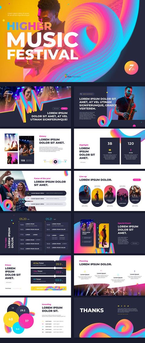 Pitch Deck Design Templates. get your own editable pre-designed slides. #SlideMembers #Pitchdeck #Business #Music #Festival #Party #Carnival #pop #Artist #Musicians #Jazz #Show #Celebration #Lineup #Marketing #Creative #Professional #Unique #Infographics #Diagram #Introduction #Project #Portfolio #Investor #Professional #Background #Layout #Slide #Design #Multipurpose #Proposal #BestPPT #PPT #PPTdesign #freepresentation #Presentation #Templates #PowerPoint #Investordeck #PPTdeck #freePPT Festival Marketing, Presentation Music, Pitch Deck Design, Pitch Presentation, Creative Proposals, Ppt Template Design, Deck Layout, Presentation Deck, Powerpoint Slide Designs