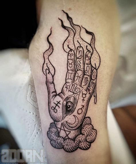 Hand of Glory by Skot Olsen. Catch him at our East location Sat-Tues! #tattoo #portland #pdx #handofglory #adorn #bodyart # Hand Of Glory Tattoo, Dire Wolf Tattoo, Hand Of Glory, Inspiring Tattoos, Nerdy Tattoos, Nature Science, Dire Wolf, Wolf Tattoos, Dark Tattoo