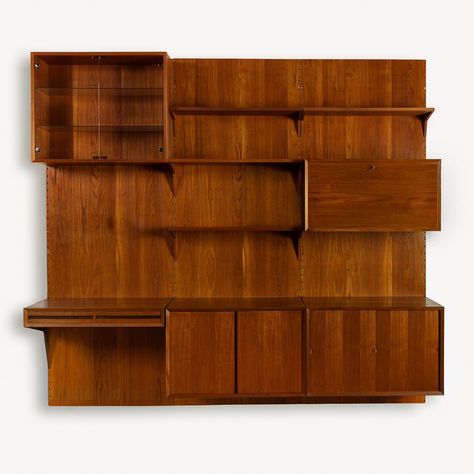 Listed on VNTG.com: Wall unit by Poul Cadovius for Cado, 1960s | #vntg #vintage Paul Cadovius Wall Unit, Modular Cabinets, Teak Wall, Modular Walls, Wall Systems, Wall Unit, Sliding Glass Door, Set Vintage, Danish Design