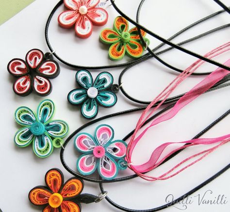 Quilling Necklace, Paper Quilling Earrings, Paper Quilling Flowers, Paper Quilling Jewelry, Art Quilling, Quilling Earrings, Paper Quilling Patterns, Quilled Jewellery, Quilling Tutorial