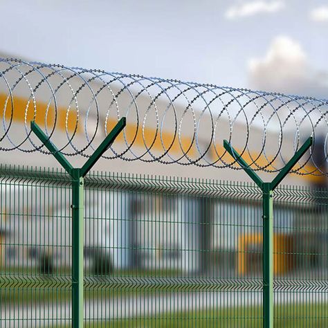 Airport Security Fence Airport Security Fence, also known as airport security mesh fence or Y-shaped security defensive net, is composed of V-shaped bracket column steel welded plate mesh, security anti-theft connectors and high-grade hot-dip galvanized razor wire. Email :enquiries@steelswiremesh.com Whatsapp :+8613131842339 #WireMesh #StainlessSteelWovenWireMesh #WeldedWireMesh #WireMeshFence #ExpandedMetalMesh #Architecture #Decoration #CableWireMesh Security Fencing, Military Bunkers, Expanded Metal Mesh, Mesh Fence, Wire Mesh Fence, Military Bases, Diy Ottoman, Mesh Fencing, Security Fence