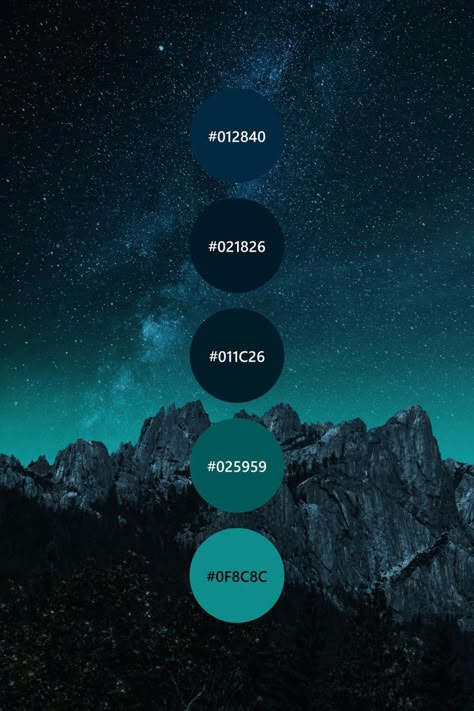 Darkness Color Palette, Star Colour Palette, Midnight Blue Colour Palette, Night Court Color Palette, Space Pallete Color, Cosmic Colour Palette, Celestial Colour Palette, Dark Night Color Palette, Moody Celestial Wedding