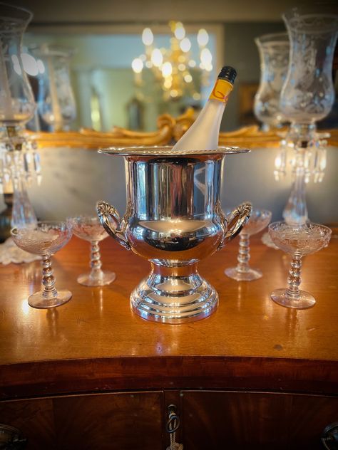 Trophy Cup, Champagne Bucket, Champagne Buckets, Champagne Bottle, Ice Bucket, Makers Mark, Antique Silver, Silver Plate, Etsy Gifts