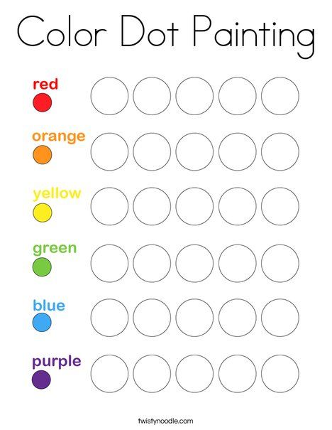 Learning Colors Coloring Pages, Color Craft Preschool, Colour Recognition Activities Preschool, Paint Dotter Activities, Color Review Preschool Worksheets, Purple Color Activities Preschool, Rainbow Dot Art, Color Review Preschool Activities, Color Recognition For Toddlers