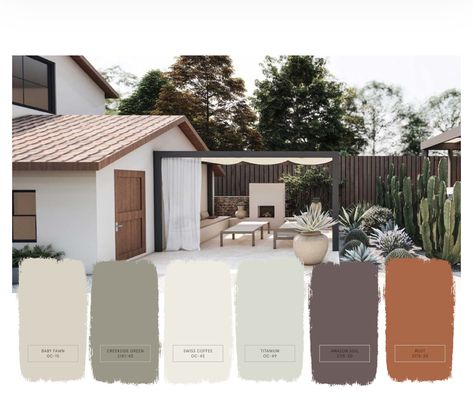 Spanish Exterior Paint Colors For House, Ranch Home Colors Exterior Paint, Adobe Exterior House Colors, Bungalow House Paint Exterior Colors, Exterior Paint Colors Ranch Style House, Exterior House Colors Terracotta, Desert Home Exterior Colors, Desert Bungalow Exterior, Best Exterior House Colors For 2023