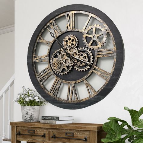 Large Gear Wall Clock, Wall Clock Decor Ideas, Wall Clock Design Ideas, Clock Decor Ideas, Gear Wall, Wall Clock Vintage, Gear Wall Clock, Rustic Wall Clock, Rustic Wall Clocks