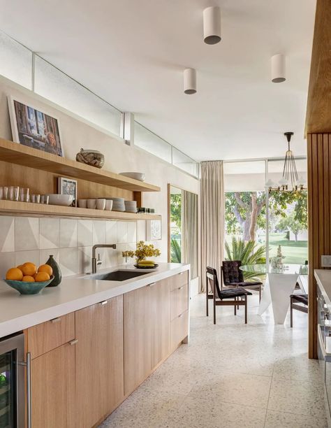 Palm Springs by Formarch | 1stDibs Palm Springs Kitchen, Manhattan Kitchen, Kitchen Pass Through, Palm Springs Interior, Kitchen Pass, Palm Springs Home, Mcm Kitchen, Mid Century Modern Kitchen, Mid Century Modern Decor