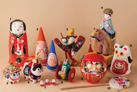 Folk fun: Traditional toys for prayer and play | The Japan Times Japanese Toys Traditional, Vintage Japanese Toys, Family Altar, Papier Mache Doll, Japan Crafts, Meiji Era, Traditional Toys, Japanese Toys, Edo Period