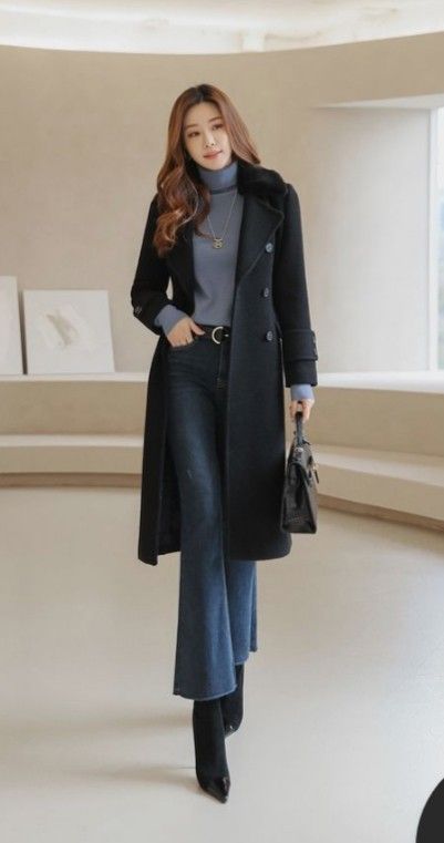 Female Ceo Outfits Korean, Work Outfits Korean Style, Everland Korea Outfit, Turtle Neck Outfits For Women, Korean Work Outfit, Áo Blu, Everyday Fashion Outfits, Classy Work Outfits, Stylish Work Outfits