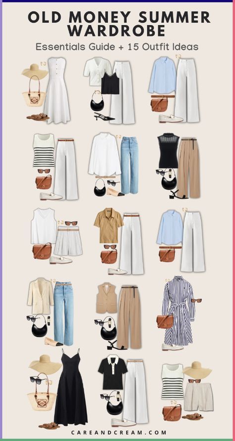 Old Money Wardrobe, Chic Capsule Wardrobe, Old Money Look, Old Money Summer, Elegant Summer Outfits, Capsule Wardrobe Women, Capsule Wardrobe Casual, How To Look Expensive, Old Money Outfit