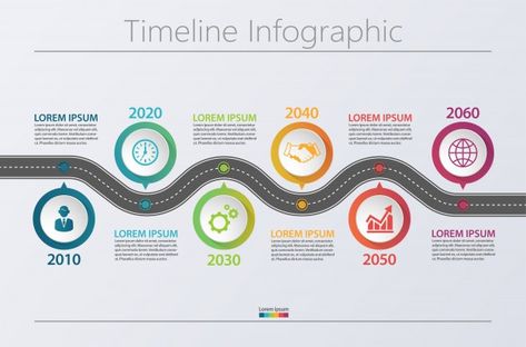 Presentation business road map infograph... | Premium Vector #Freepik #vector #background #infographic #banner #brochure Road Map Infographic, Road Map Template, Road Map Design, Work In Company, Roadmap Infographic, Map Infographic, Art Catalogue, Document Design, Timeline Infographic