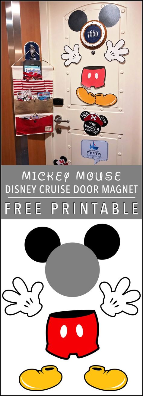 Mickey Mouse Door Magnet [FREE PRINTABLE] Disney Cruise Line #DisneySMMC Disney Cruise Door Decorations Printable, Cruise Door Decorations Ideas, Door Decorations Ideas, Cruise Door Decorations, Disney Dream Cruise Ship, Disney Cruise Door Decorations, Mouse Door, Disney Cruise Magnets, Disney Cruise Fish Extender