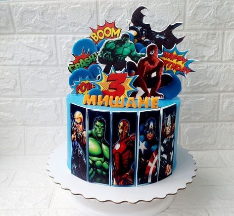 Marvel Cake Ideas Avengers Birthday, Avengers Cake Design, Marvel Birthday Cake, 25 Anniversary Cake, Marvel Birthday Party, Hulk Birthday, Birthday Cake For Husband, Marvel Cake, Superhero Birthday Cake