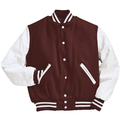 Maroon and White Varsity Letterman Jacket ❤ liked on Polyvore featuring outerwear, jackets, maroon jacket, varsity style jacket, leather sleeve jacket, letterman jackets and teddy jacket Leather Sleeve Jacket, Varsity Letterman Jackets, Bonnie Bennett, Katherine Pierce, Leather Sleeves, Caroline Forbes, Letterman Jacket, What's App, Sports Wear