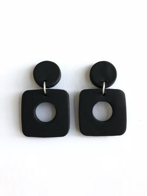 Black Madeline Clay Drop Earrings Cercei Din Lut Polimeric, Epoxy Jewelry, Homemade Bread Easy, Resin Accessories, Bread Easy, Diy Earrings Polymer Clay, Polymer Clay Jewelry Tutorials, Handmade Clay Jewelry, Polymer Earrings