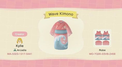 Animal Crossing Kimono, Acnh Fashion, Qr Code Animal Crossing, Acnh Outfits, As Aesthetic, Animal Crossing Clothes, Ac New Leaf, Animal Crossing Guide, Acnh Clothes