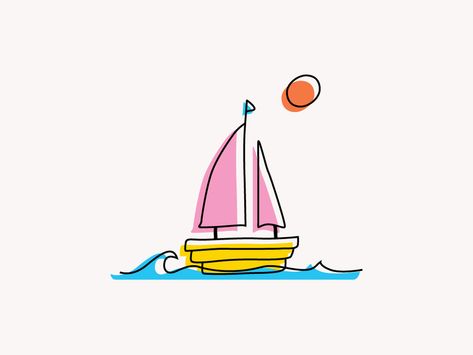 Cute Boat Drawing, Boat Doodle, Draw Boat, Sailboat Clipart, Sailboat Illustration, Paisley Drawing, Sailboat Graphic, Sailboat Drawing, Maritime Poster