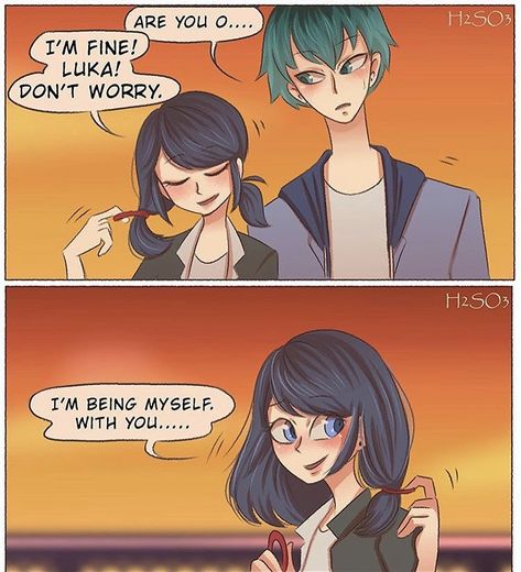 3/4 Marichat Comic, Luka X Marinette, Luka Miraculous Ladybug, Marinette Miraculous, Comics Ladybug, Halloween Digital Art, Being Myself, Lady Noir, Love Cartoon